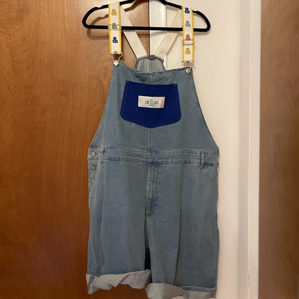 ASOS Design x glass& PLUS overalls in color block